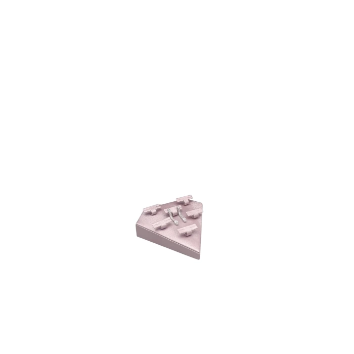 İmera Deri Kumaş Pembe Renk Elmas Model Küpe Standı