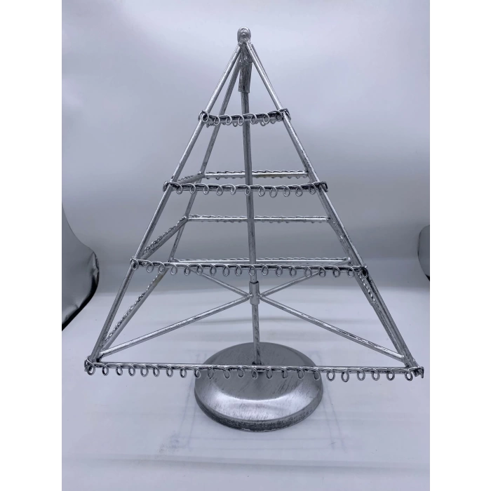 İthal Metal Dönen Gri Renk 26x43Cm Küpe Standı