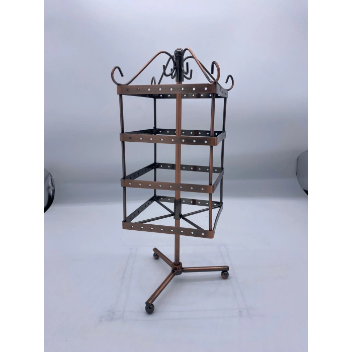 İthal Metal Dönen Bakır Renk 26x11 Cm Küpe Standı