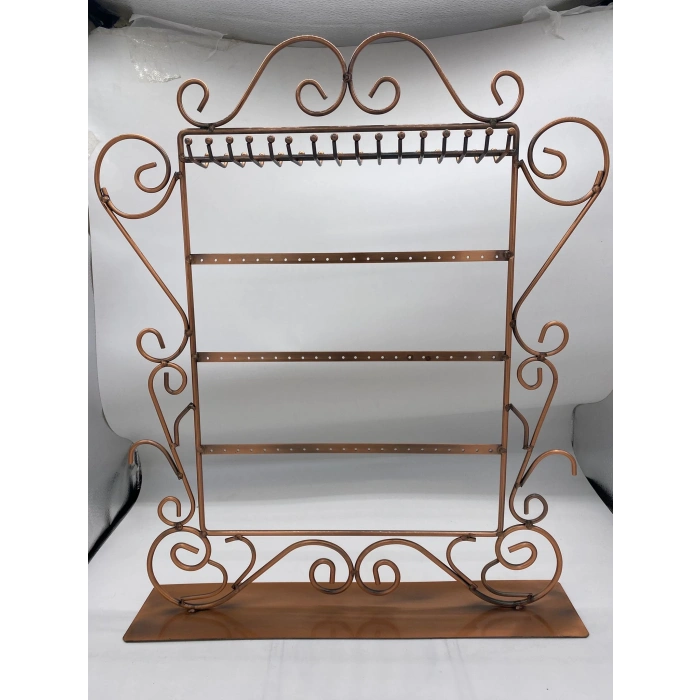 İthal Metal Bakır Renk 50x42 Cm Küpe Kolye Standı