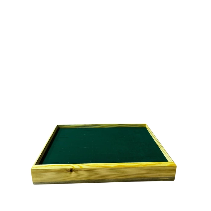 Ahşap El Boyaması Çift Renk 24x34 Batırlı Kelepçe Tablası
