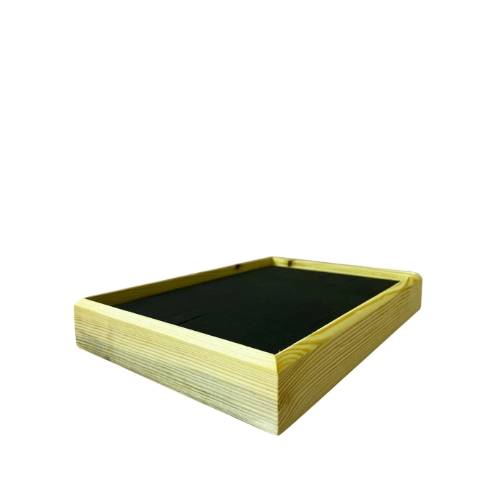Ahşap El Boyaması Çift Renk 24x34 Batırlı Kelepçe Tablası