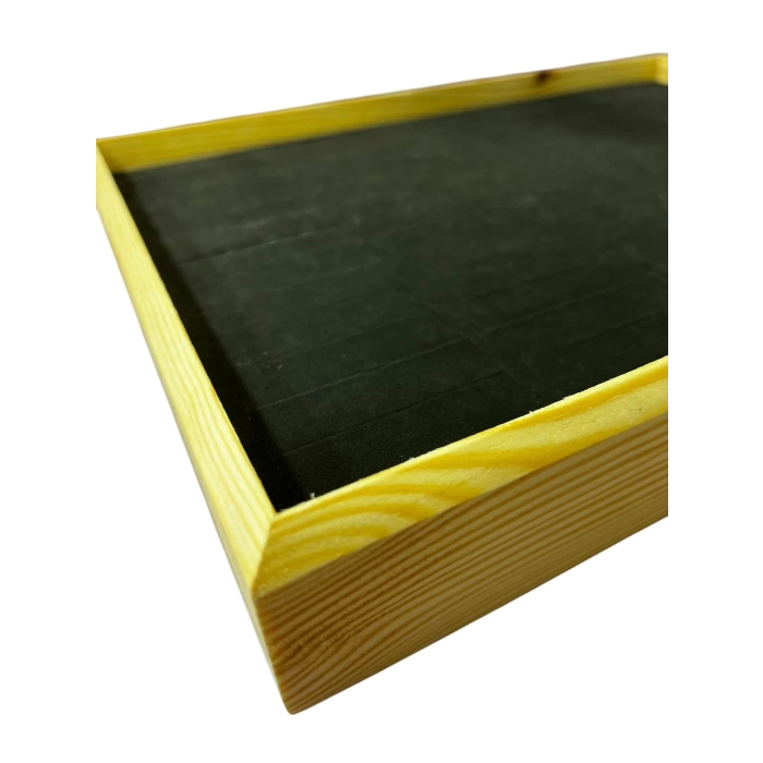 Ahşap El Boyaması Çift Renk 24x34 Batırlı Kelepçe Tablası
