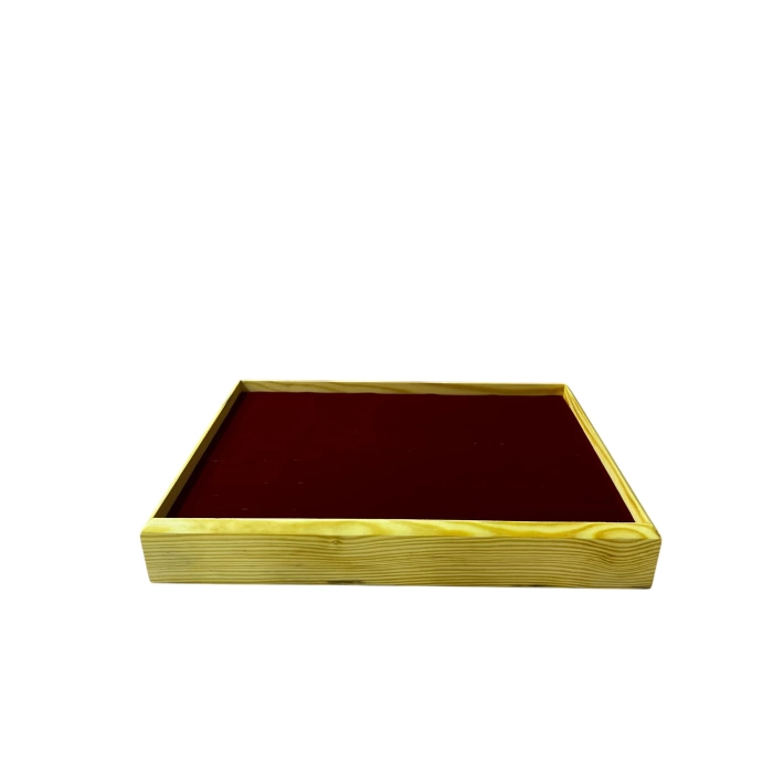 Ahşap El Boyaması Çift Renk 24x34 Batırlı Kelepçe Tablası