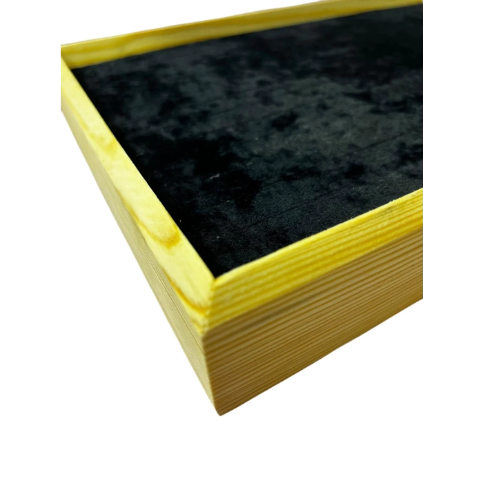 Ahşap El Boyaması Çift Renk 24x34 Batırlı Kelepçe Tablası