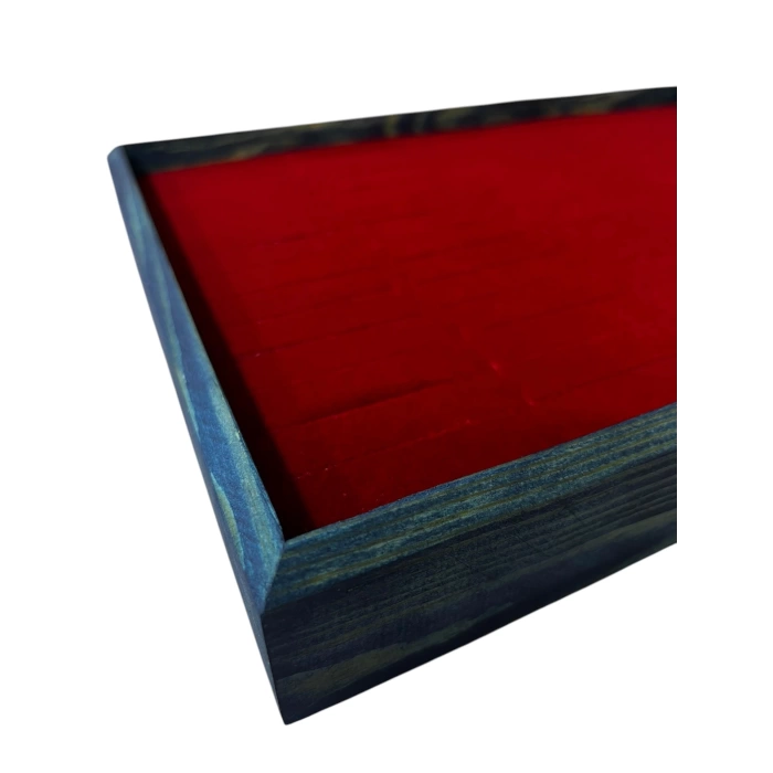 Ahşap El Boyaması Çift Renk 24x34 Batırlı Kelepçe Tablası