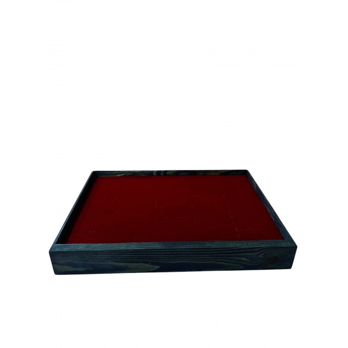 Ahşap El Boyaması Çift Renk 24x34 Batırlı Kelepçe Tablası