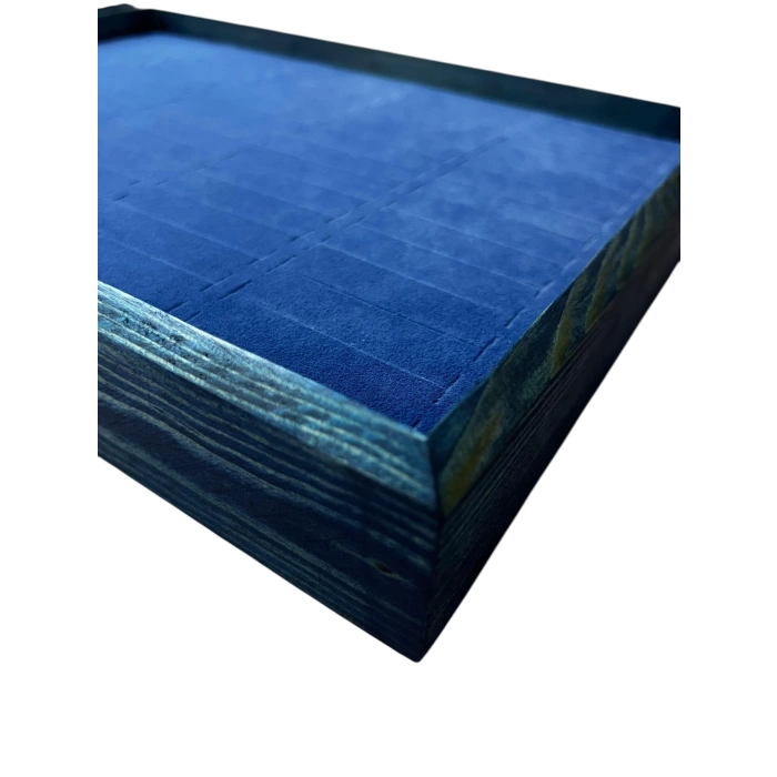 Ahşap El Boyaması Çift Renk 24x34 Batırlı Kelepçe Tablası