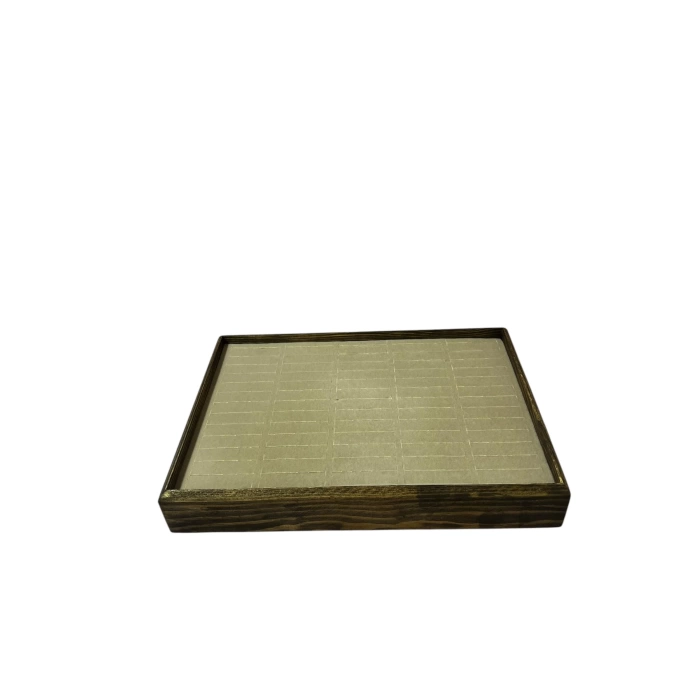 Ahşap El Boyaması Çift Renk 24x34 Batırlı Kelepçe Tablası