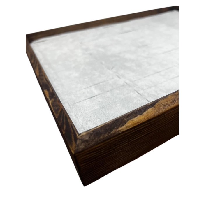 Ahşap El Boyaması Çift Renk 24x34 Batırlı Kelepçe Tablası