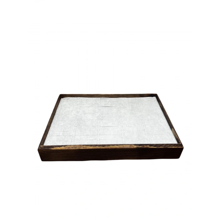 Ahşap El Boyaması Çift Renk 24x34 Batırlı Kelepçe Tablası