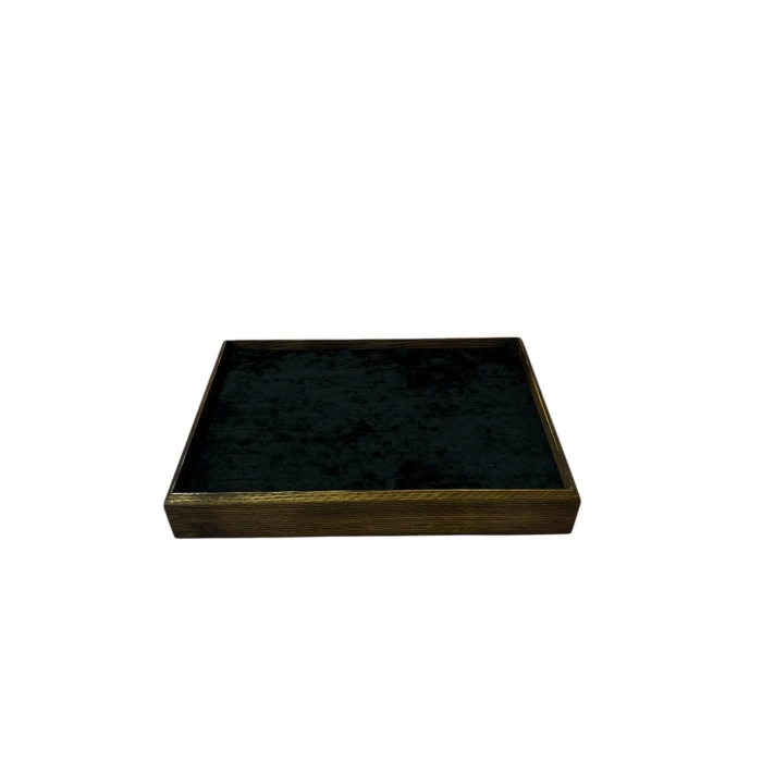 Ahşap El Boyaması Çift Renk 24x34 Batırlı Kelepçe Tablası