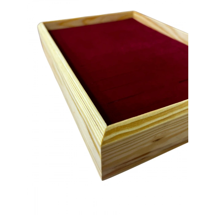 Ahşap El Boyaması Çift Renk 17x24 Cm Batırmalı  Kelepçe Tablası