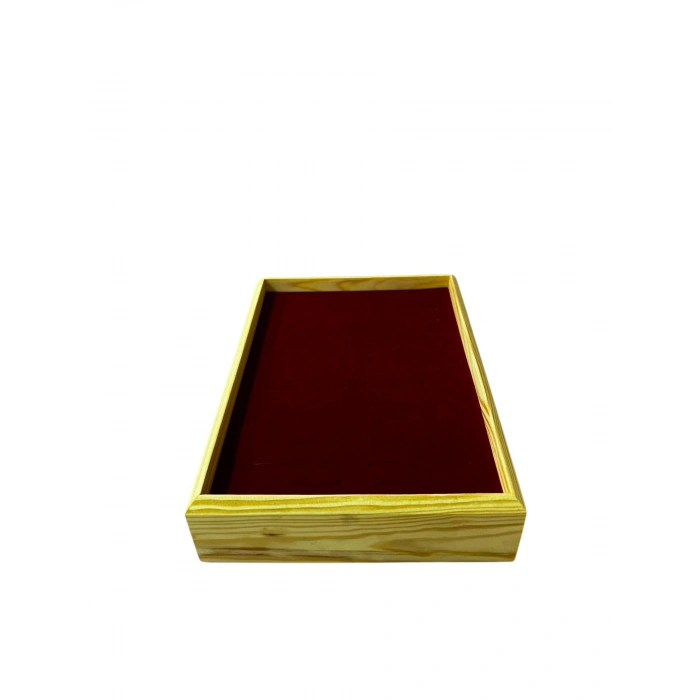 Ahşap El Boyaması Çift Renk 17x24 Cm Batırmalı  Kelepçe Tablası