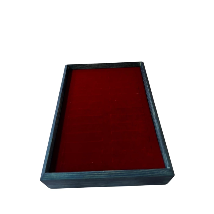 Ahşap El Boyaması Çift Renk 17x24 Cm Batırmalı  Kelepçe Tablası