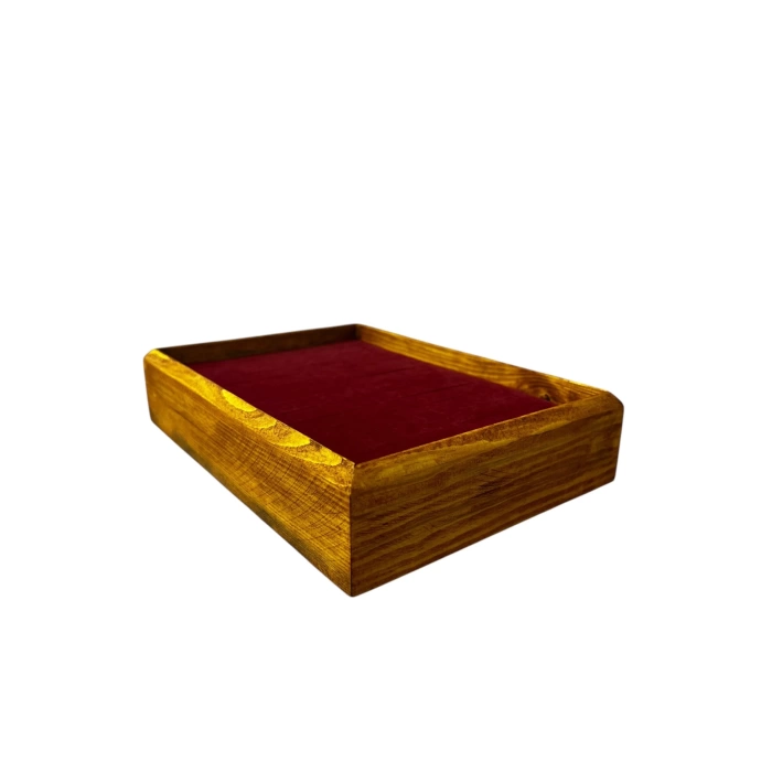Ahşap El Boyaması Çift Renk 17x24 Cm Batırmalı  Kelepçe Tablası