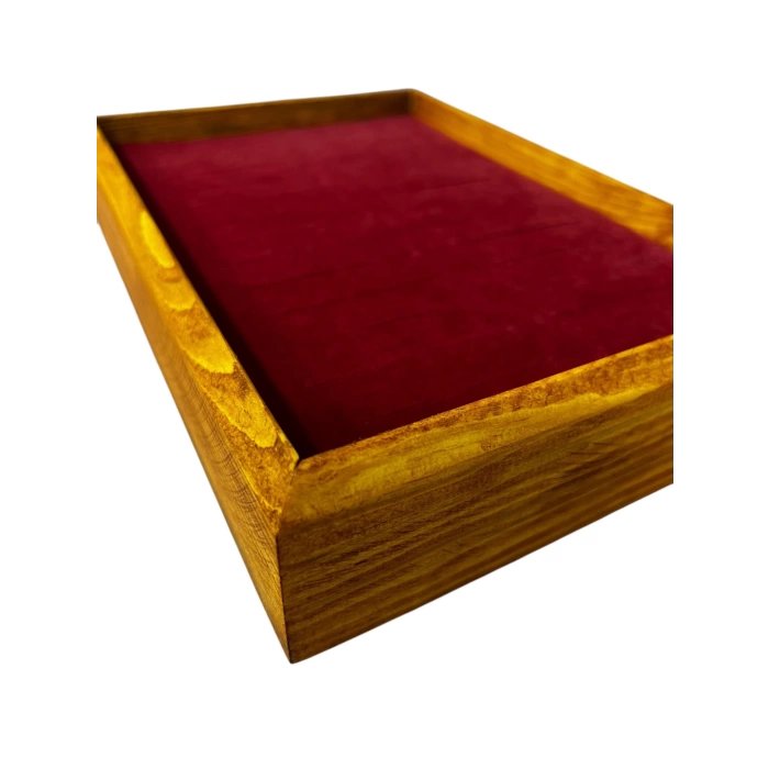 Ahşap El Boyaması Çift Renk 17x24 Cm Batırmalı  Kelepçe Tablası