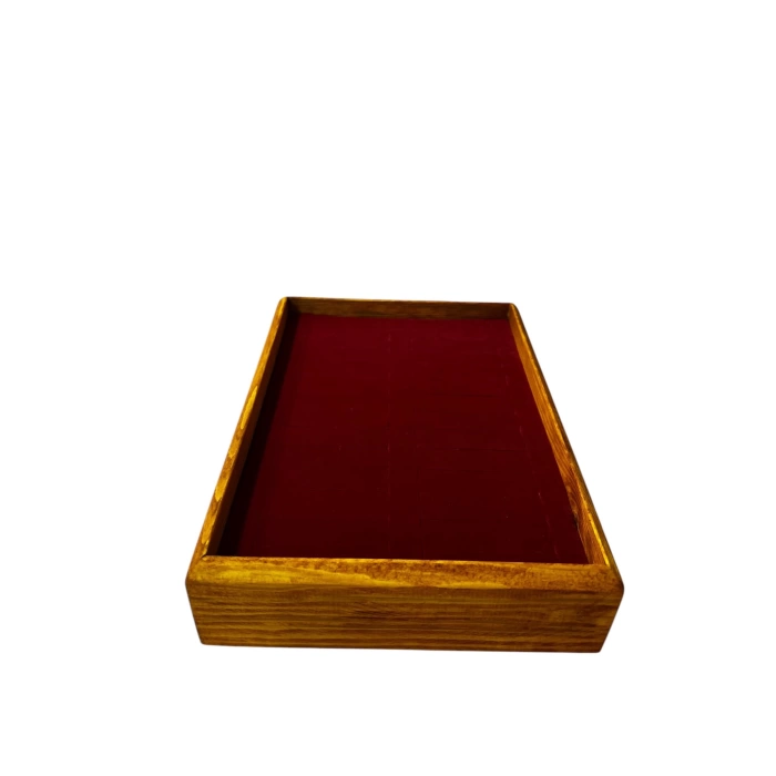 Ahşap El Boyaması Çift Renk 17x24 Cm Batırmalı  Kelepçe Tablası