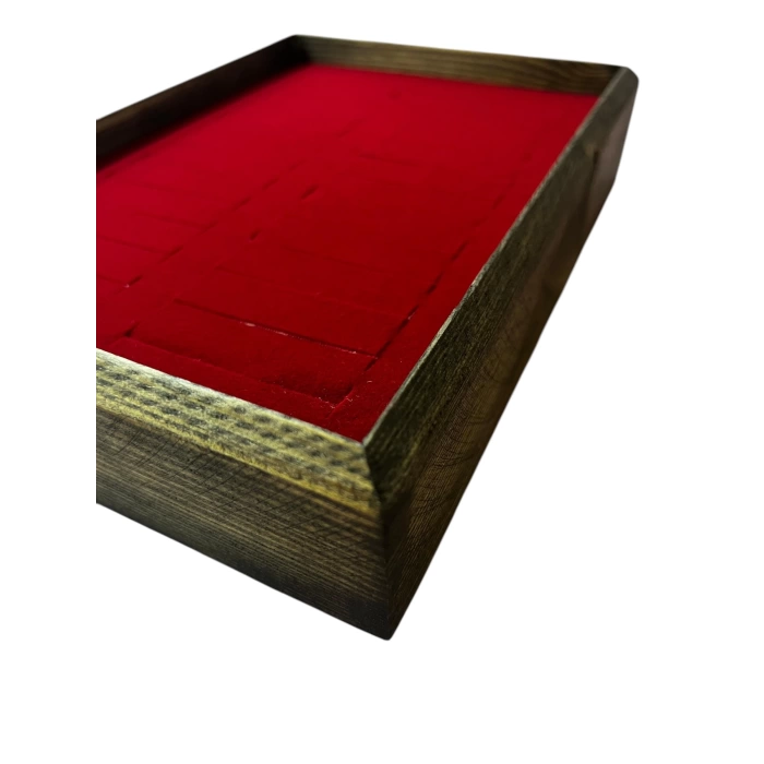Ahşap El Boyaması Çift Renk 17x24 Cm Batırmalı  Kelepçe Tablası