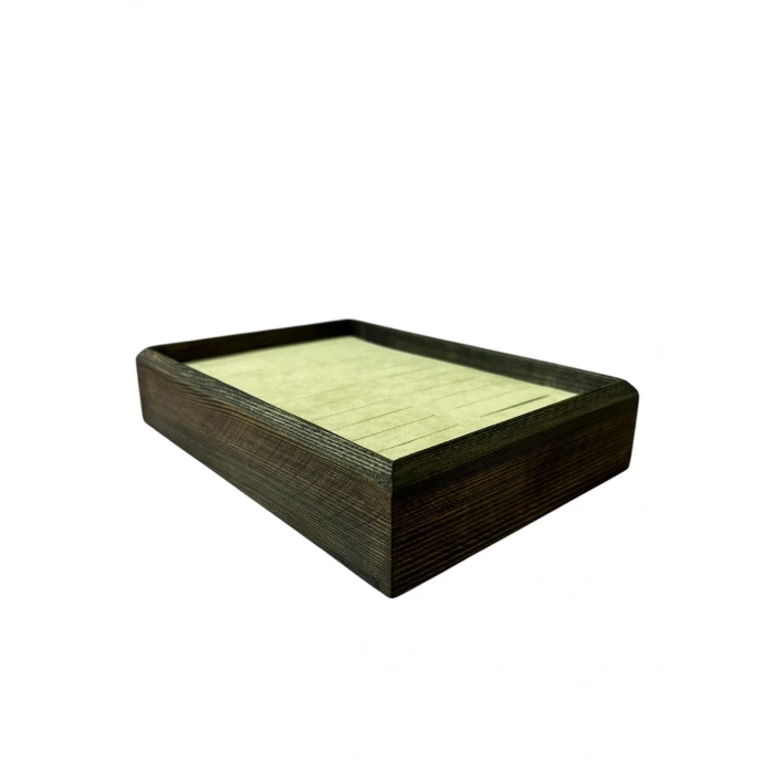 Ahşap El Boyaması Çift Renk 17x24 Cm Batırmalı  Kelepçe Tablası