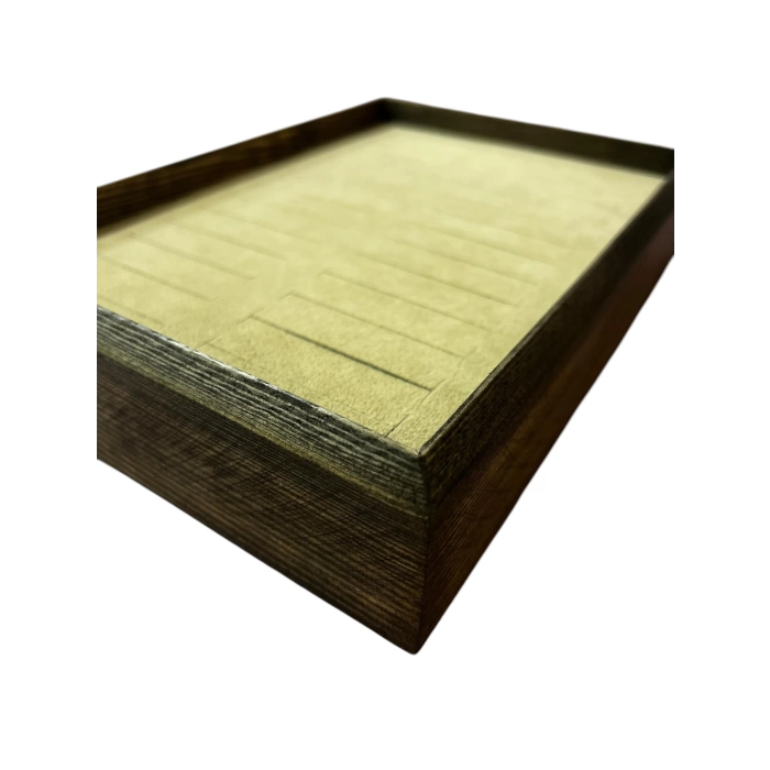 Ahşap El Boyaması Çift Renk 17x24 Cm Batırmalı  Kelepçe Tablası