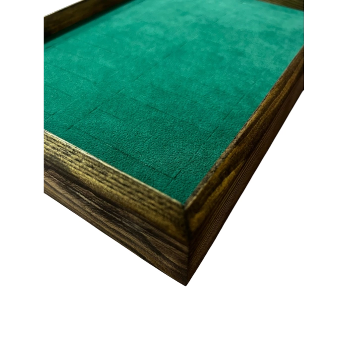 Ahşap El Boyaması Çift Renk 17x24 Cm Batırmalı  Kelepçe Tablası