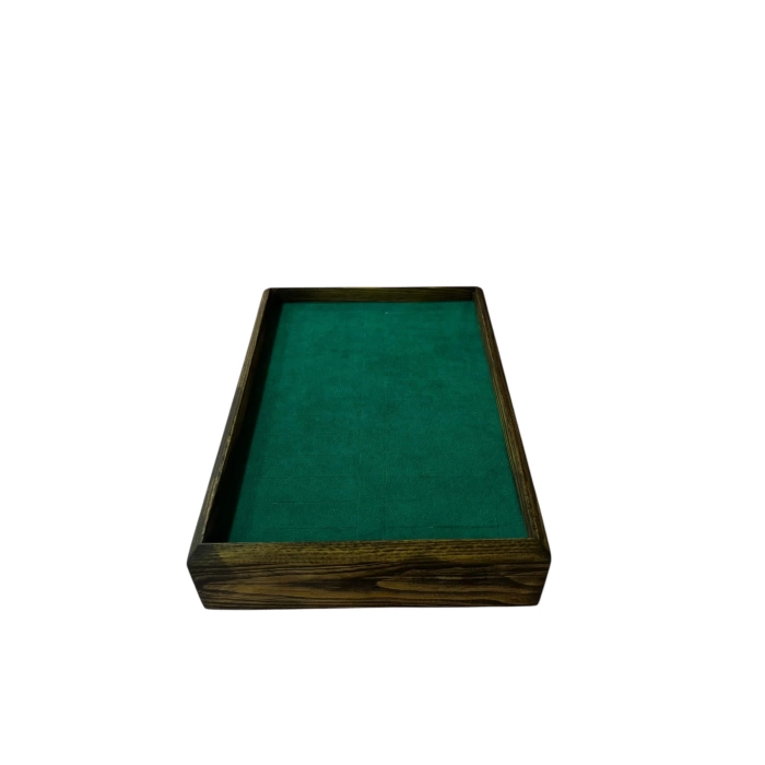 Ahşap El Boyaması Çift Renk 17x24 Cm Batırmalı  Kelepçe Tablası