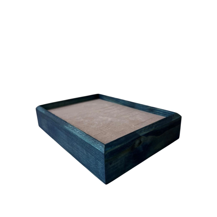 Ahşap El Boyaması Çift Renk 17x24 Cm Batırmalı  Kelepçe Tablası