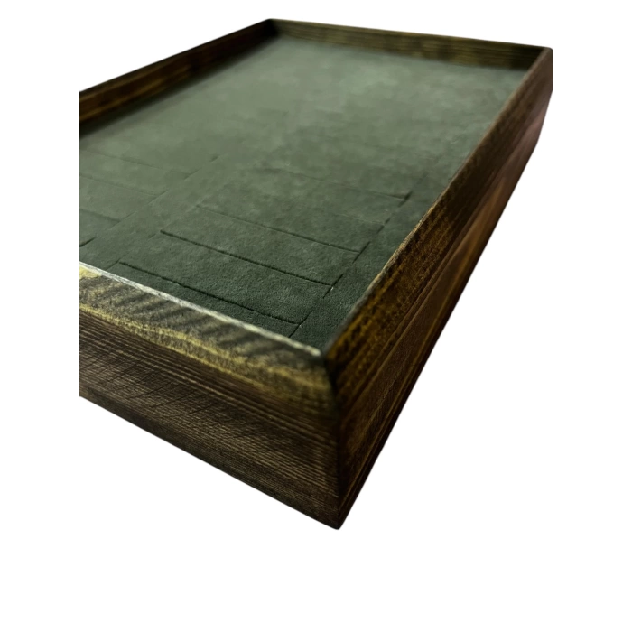 Ahşap El Boyaması Çift Renk 17x24 Cm Batırmalı  Kelepçe Tablası