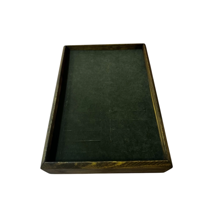 Ahşap El Boyaması Çift Renk 17x24 Cm Batırmalı  Kelepçe Tablası