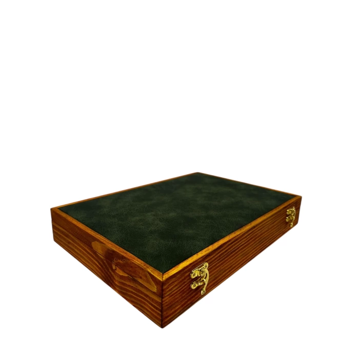 Ahşap El Boyaması Çift Renk 24x34 Cm Deri Pedli Set Standı