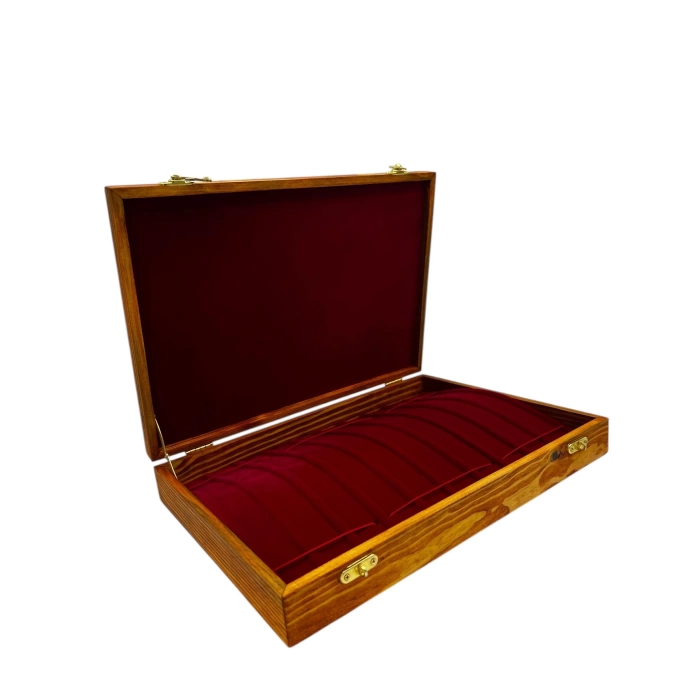 Ahşap El Boyaması Çift Renk 24x34 Cm Deri  Kapak Bileklik Standı
