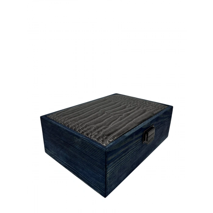 Ahşap El Boyaması Çift Renk 17x24 Cm Deri  Kapak Yastıklı   Standı