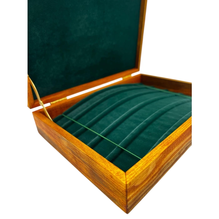 Ahşap El Boyaması Çift Renk 17x24 Cm Deri  Kapak Bileklik Standı