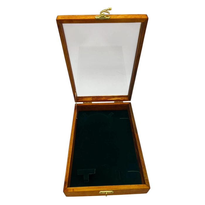 Ahşap El Boyaması Çift Renk 17x24 Cm Cam Kapak Set  Takı  Standı