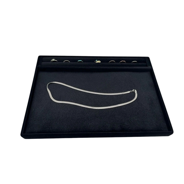 Yeni Model Tay Tüyü Siyah Renk 24x34 Cm Yanları Sosisli Servis Sunum Tablası