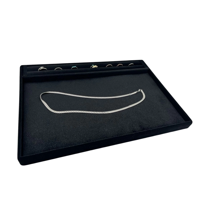 Yeni Model Tay Tüyü Siyah Renk 24x34 Cm Yanları Sosisli Servis Sunum Tablası