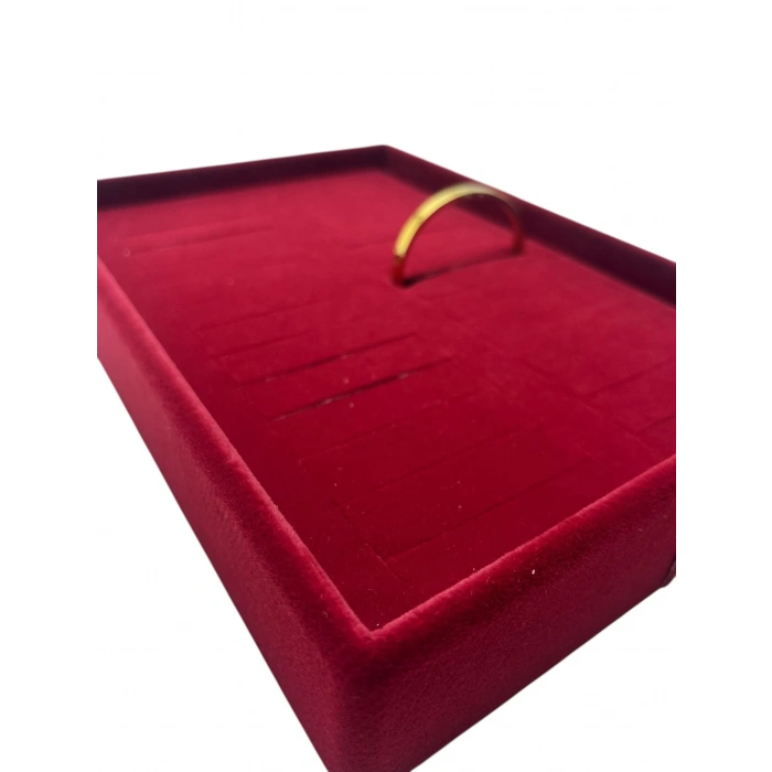 Süet Kumaş Bordo Renk  17/24 Cm Batırmalı Bileklik Kelepçe Tablası