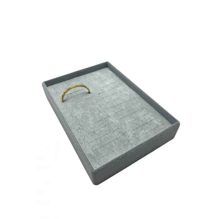 Süet Kumaş Gri Renk 17/24 Cm Batırmalı Bileklik Kelepçe Tablası