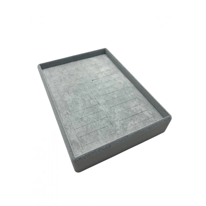 Süet Kumaş Gri Renk 17/24 Cm Batırmalı Bileklik Kelepçe Tablası