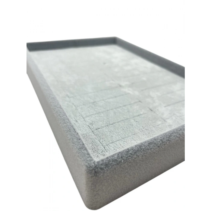 Süet Kumaş Gri Renk 17/24 Cm Batırmalı Bileklik Kelepçe Tablası