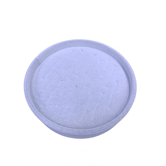 Süet Kumaş Gri Renk 20x20 Cm Yuvarlak Batırmalı Bileklik Kelepçe Tablası