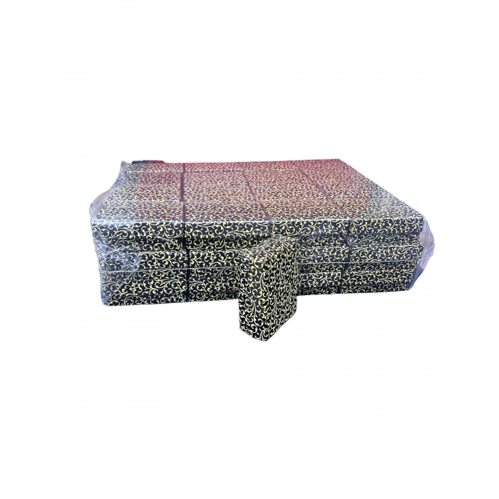 Karton Sünger Siyah Gold Çizgili Renk 8/6 cm 48 Adet Üçlü Set Takı Kutusu