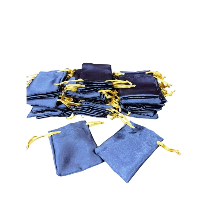 Saten Kumaş Gri Renk 7x9 Cm Aksesuar Kesesi Paketli