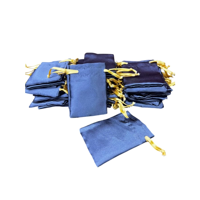 Saten Kumaş Gri Renk 7x9 Cm Aksesuar Kesesi Paketli