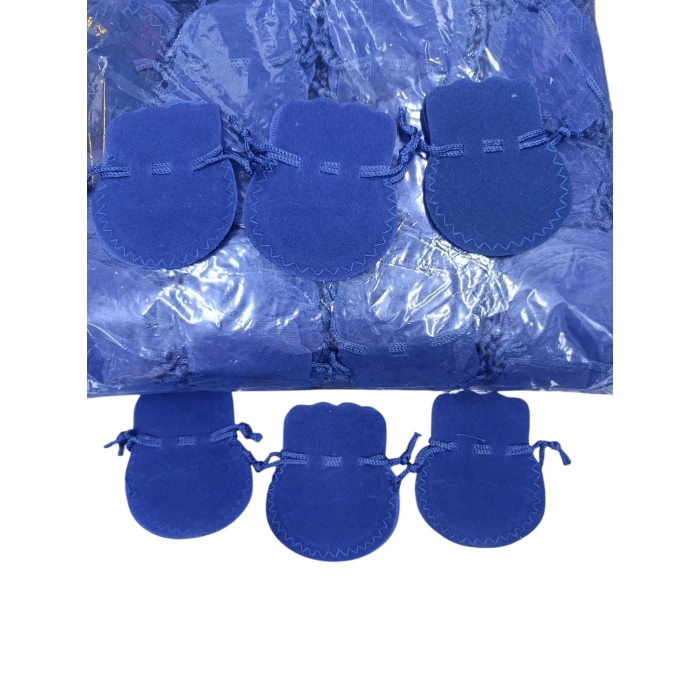 Kadife Kumaş Lacivert  Renk 8x9 Cm Aksesuar Kesesi Paketli