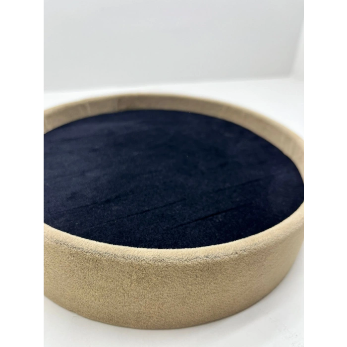 Süet Kumaş İki Renk 20/20 Cm Yuvarlak Batırmalı Bileklik Kelepçe Tablası