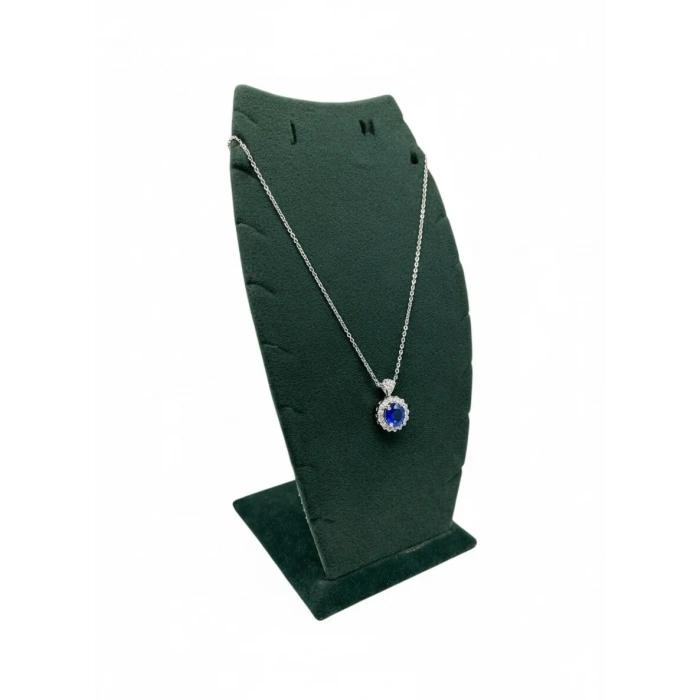 Dubai Model Süet Kumaş Yeşil Renk 18/9 cm Kolye - Zincir Ayaklı Stand