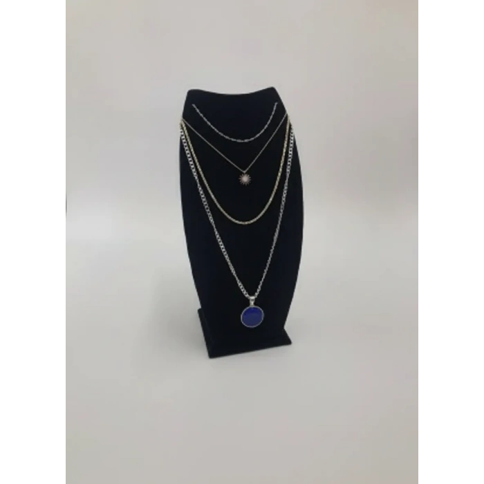 Dubai Model Süet Kumaş Siyah Renk 18/9 Cm Kolye -zincir Ayaklı Stand