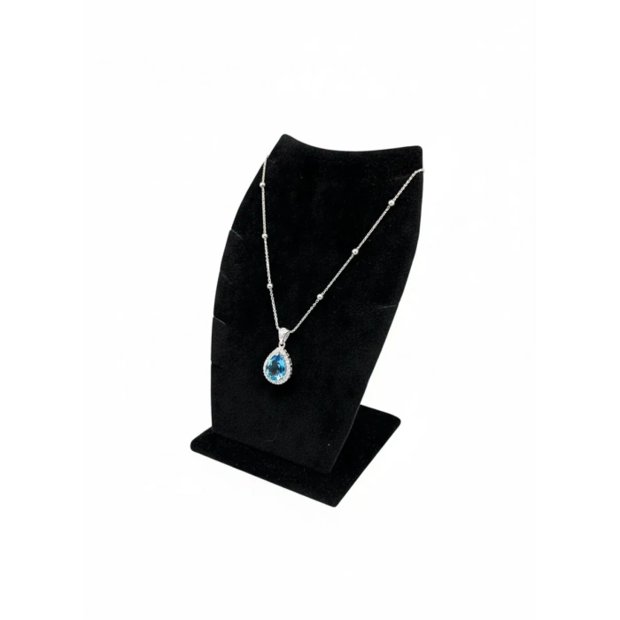 Dubai Model Süet Kumaş Siyah Renk 12/8 cm Kolye - Zincir Ayaklı Stand